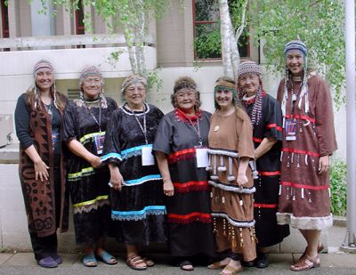Group of women in traditional Alutiiq Dress
