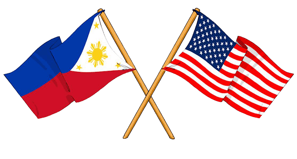 crossed filipino and amercan flags