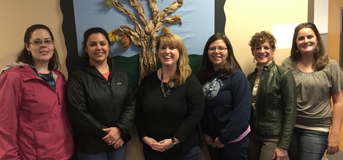 5 students with instructor Kitty Deal