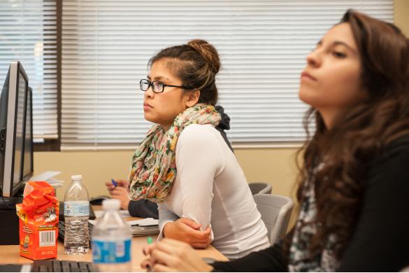 students in writing class