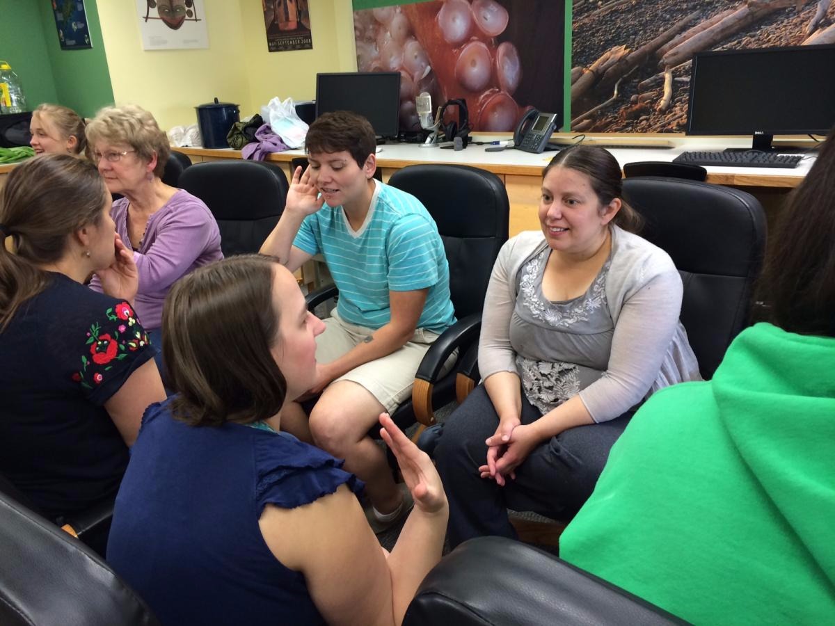 students learning language in class