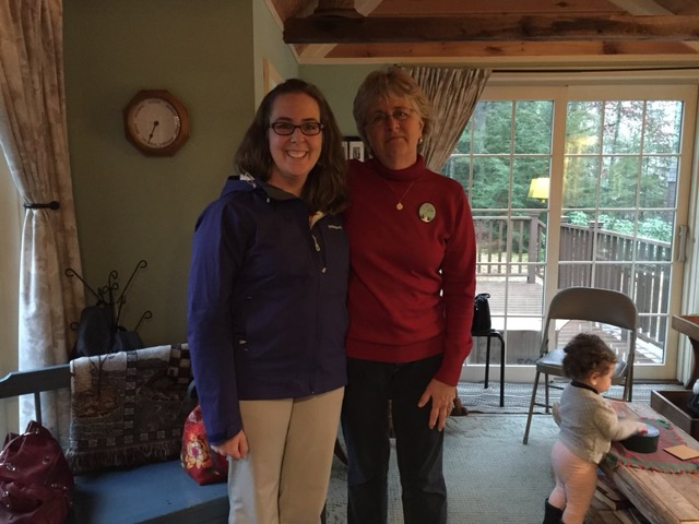 Cindy trussell and her mother posing for a picture in a house