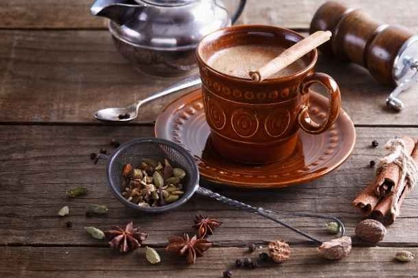 chai spices and a cup of chai
