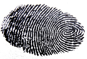 black and white fingerprint