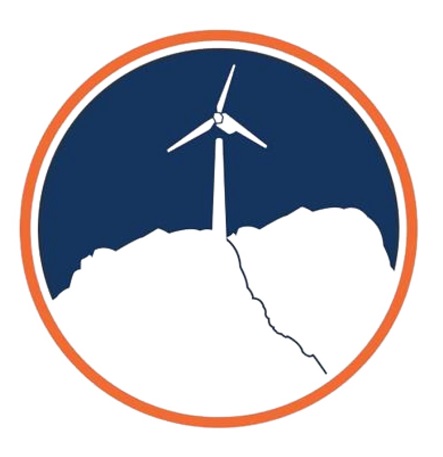 Kodiak Island Scholarship Fair Logo: a illustrated windmill on top of a mountain