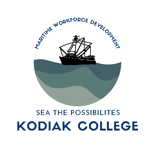 Maritime Workforce Development logo: "Sea the possibilities, Kodiak College"