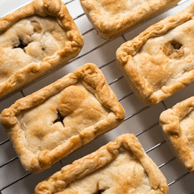 small rectangular fish pies