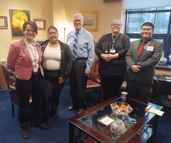 Student government representatives in Senator Gary Stevens' office